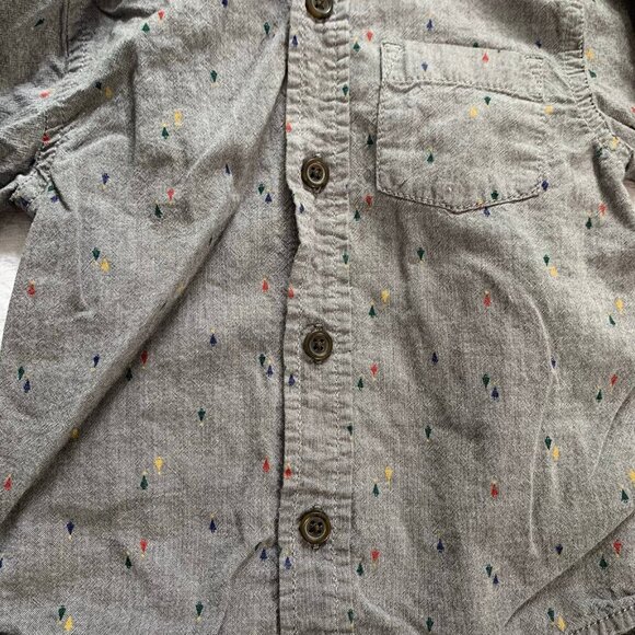 5/$25 Cat & Jack gray speckled long sleeve collared button front shirt - Picture 4 of 7